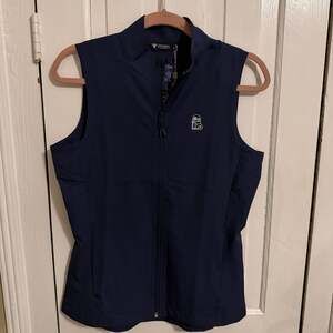 Levelwear Women's Full-Zip Navy Blue Performance Golf Vest Logo Small
